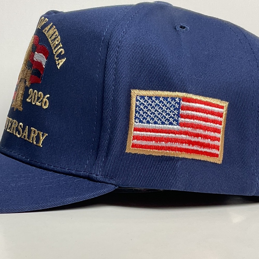 USA 250th Anniversary 1776 2026 United States  Baseball Cap Hat Embroidery  BLUE - Picture 3 of 5